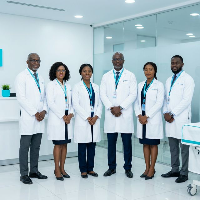 Diverse team of professional Nigerian doctors